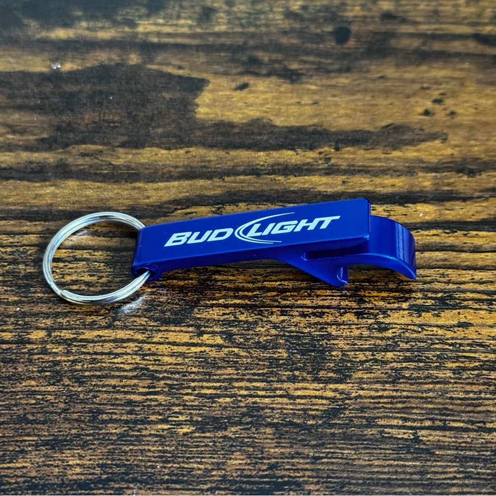 Bud Light Blue KeyChain Bottle Opener